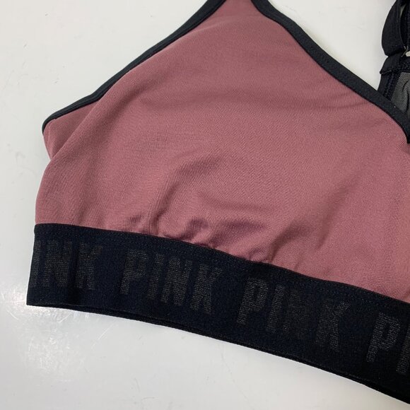 PINK Ultimate Lightly Lined Sports Bra in Mauve and Black - Size Large - Picture 2 of 7